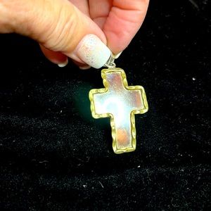 Silver. Brass were cross pendant